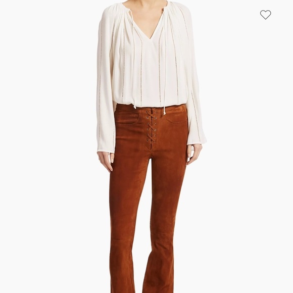 Frame tie up leather /suede pants. New w tags - Picture 5 of 10